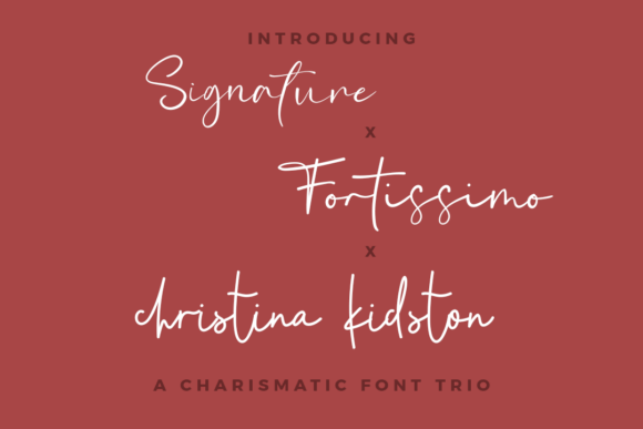 Signature Fortissimo Christina Trio: A Handwritten Font for Creative Makers