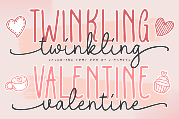 Twinkling Valentine Duo: A Playful Script for Editorial Design